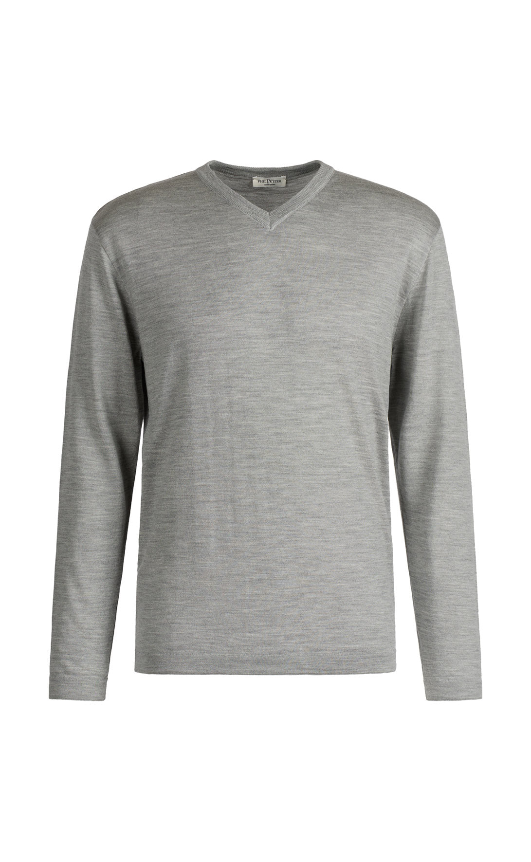 Eleganter V-Pullover aus feinster Garnmischung: Merinowolle und Seide, regular fit