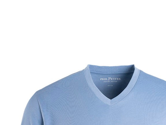 V-Shirt kurzarm, Supima Cotton Jersey