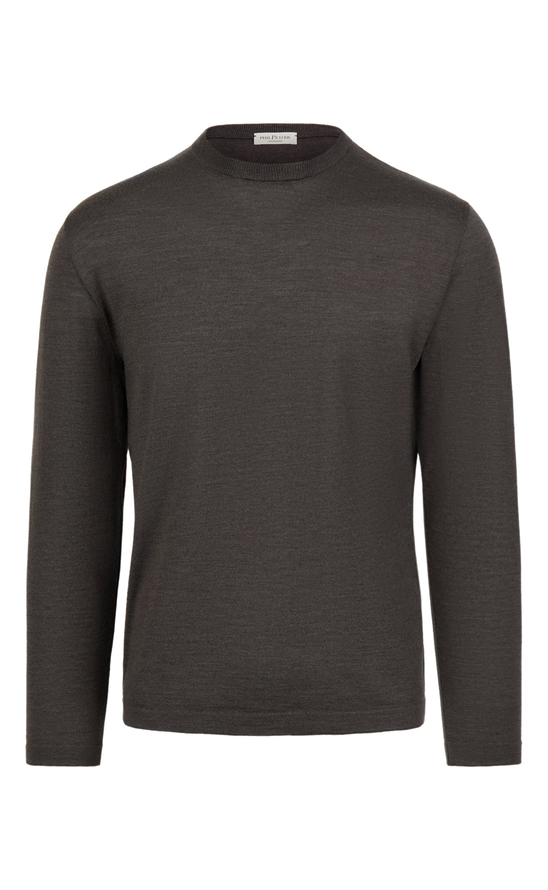 Rundhalspullover aus extrafeiner Merino-Seide, Regular Fit