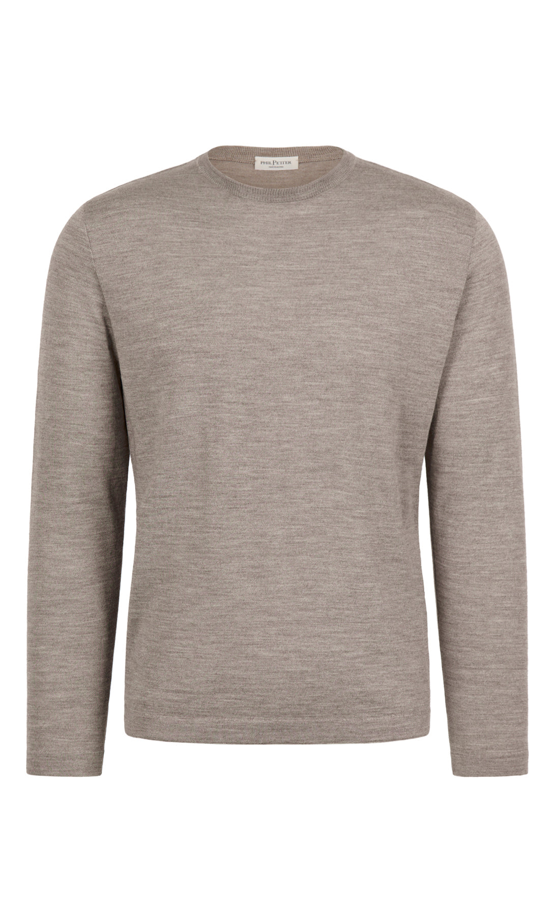 Rundhalspullover aus extrafeiner Merino-Seide, Regular Fit