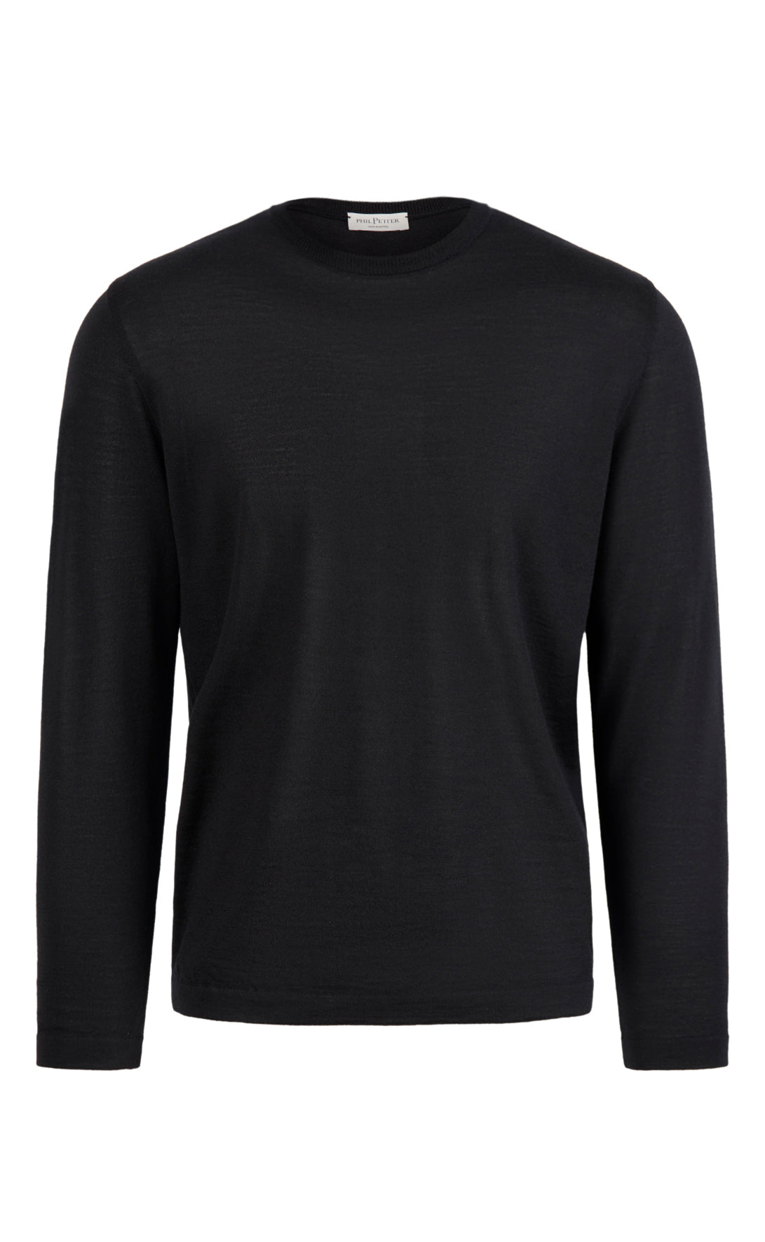 Rundhalspullover aus extrafeiner Merino-Seide, Regular Fit