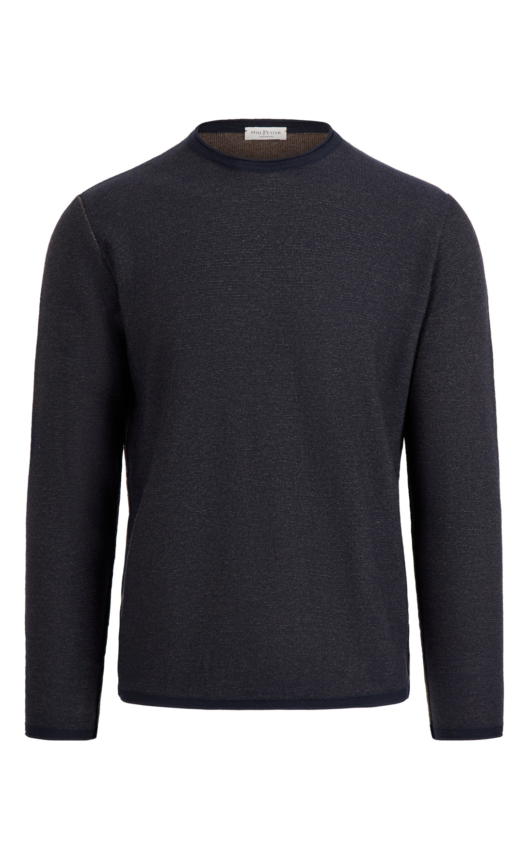 Supersofter Doubleface-Pullover: außen Merino, innen Baumwolle, relaxed fit