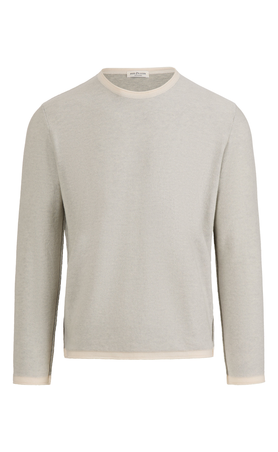 Supersofter Doubleface-Pullover: außen Merino, innen Baumwolle, relaxed fit
