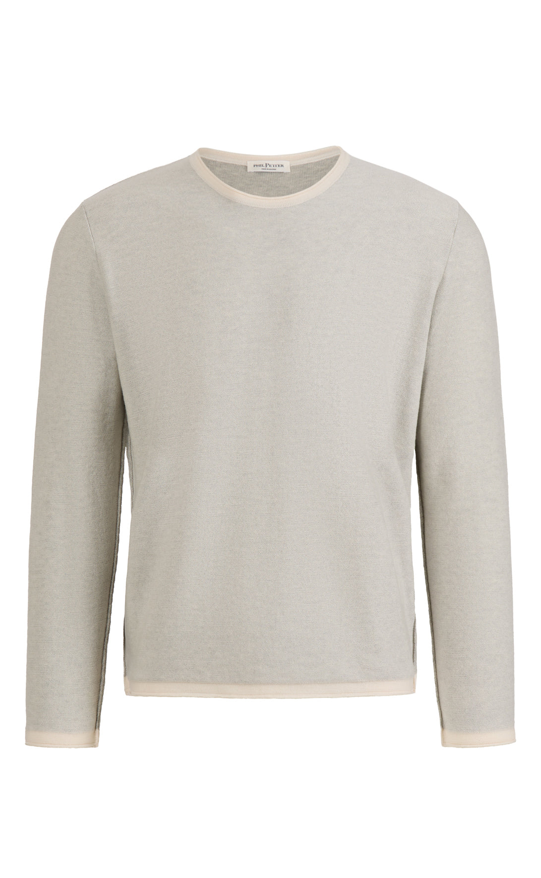 Supersofter Doubleface-Pullover: außen Merino, innen Baumwolle, relaxed fit