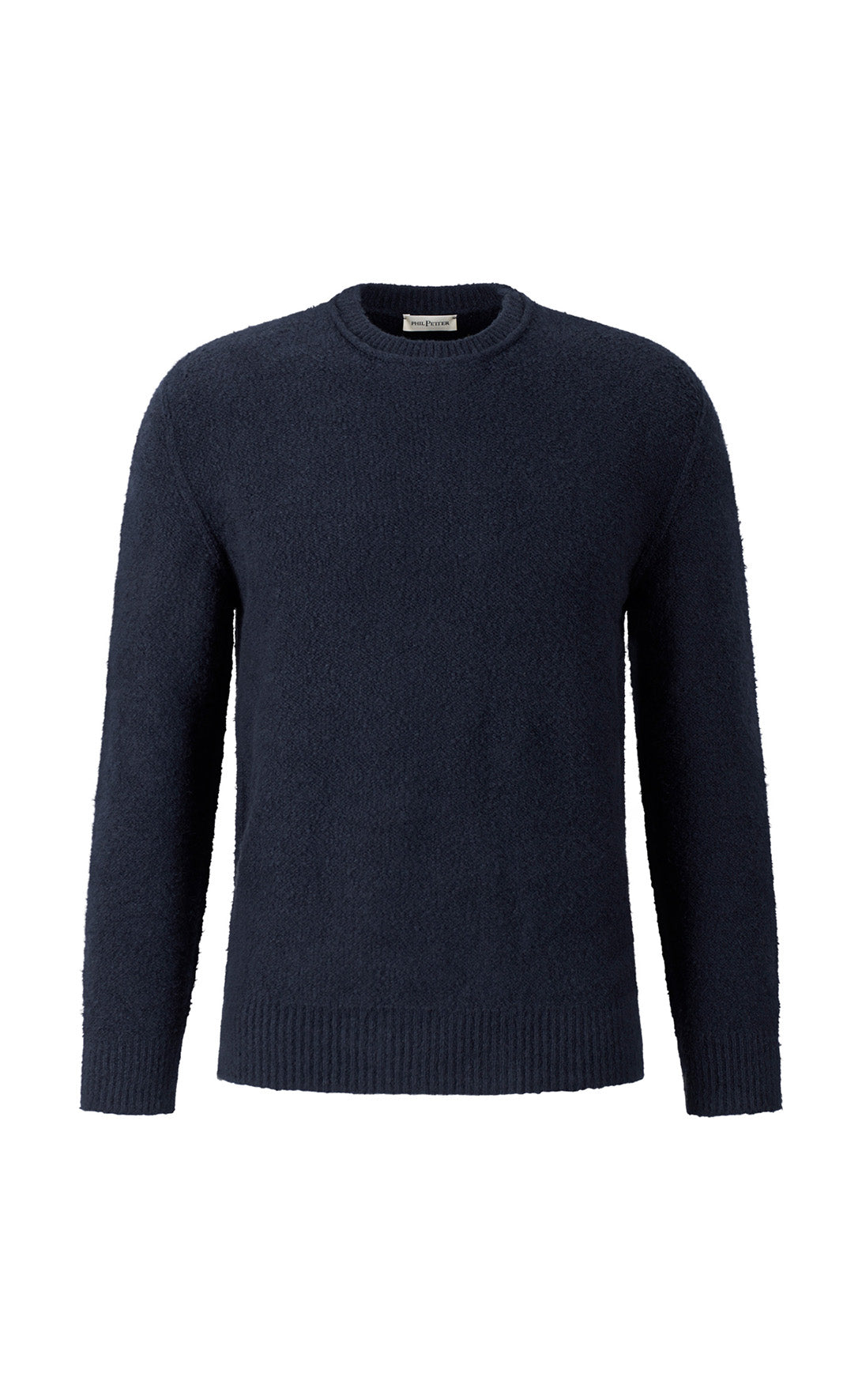 Nahtlos gestrickter Rundhals-Pullover aus hautfreundlicher Winterbaumwolle, relaxed fit