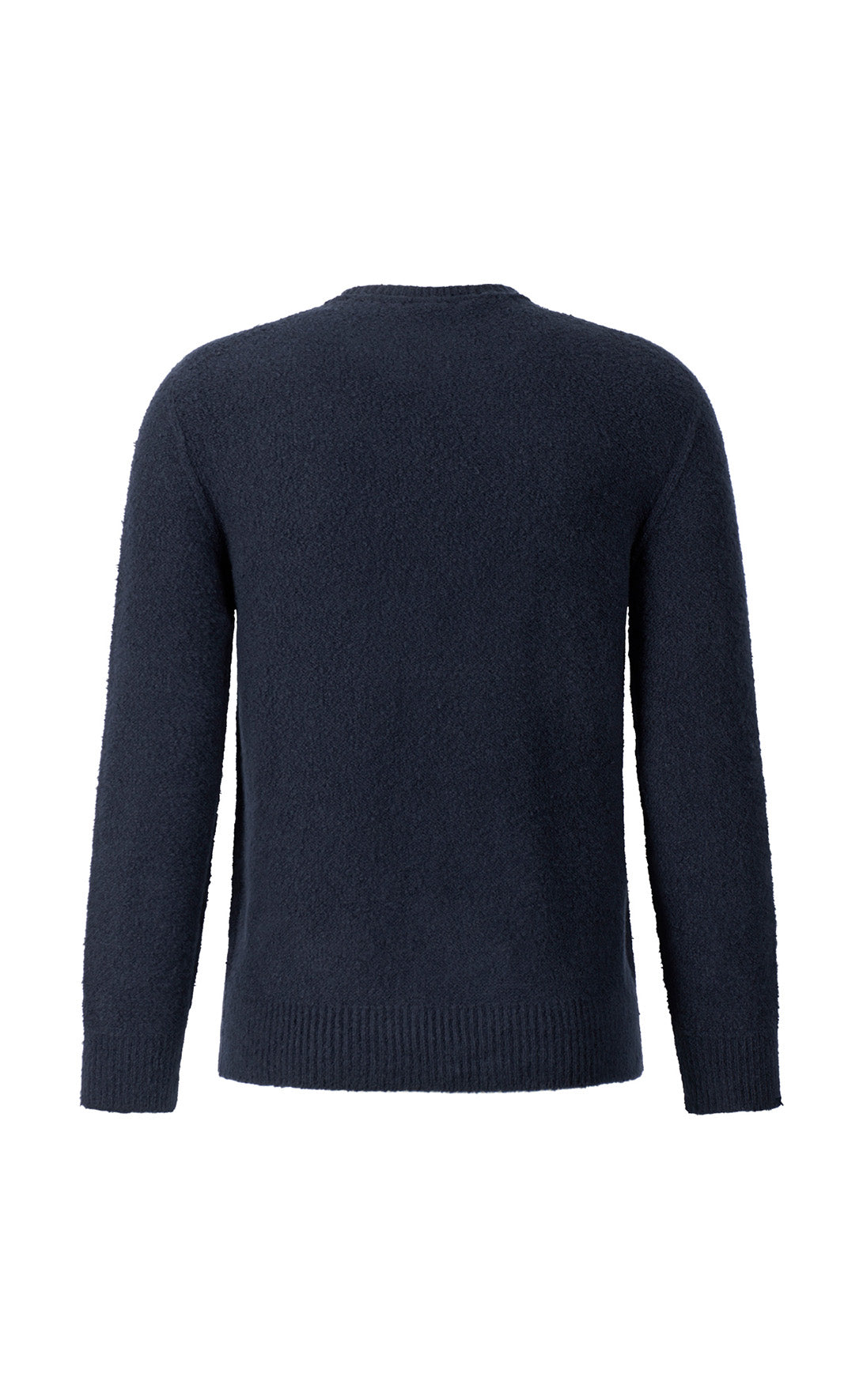 Nahtlos gestrickter Rundhals-Pullover aus hautfreundlicher Winterbaumwolle, relaxed fit