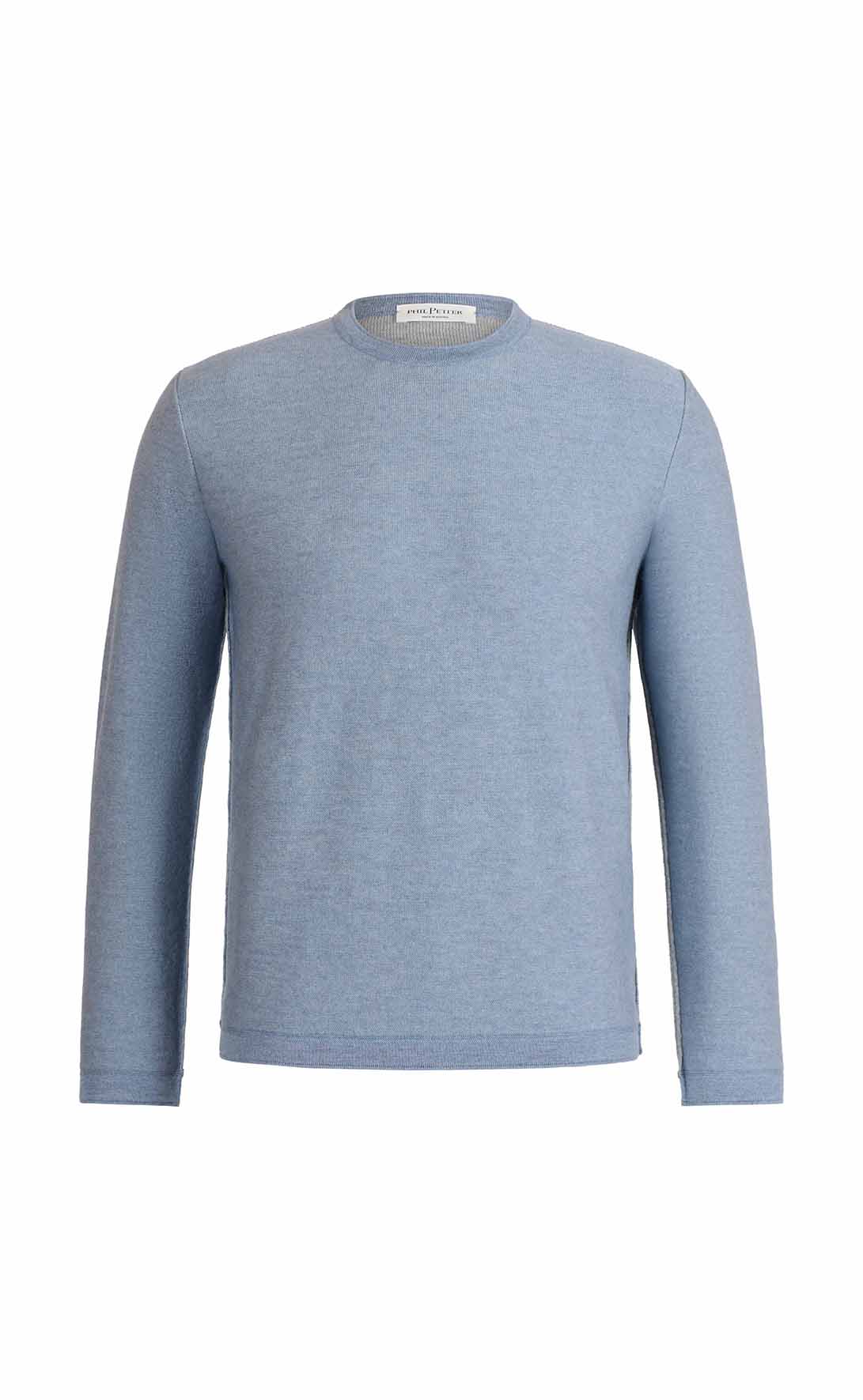 Leichter Doubleface-Pullover: außen Merino-, innen Baumwolle, relxed fit