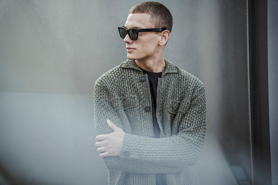 Overshirt in grober Häkel-Optik aus hochwertigem Baumwoll-Leinen-Mix