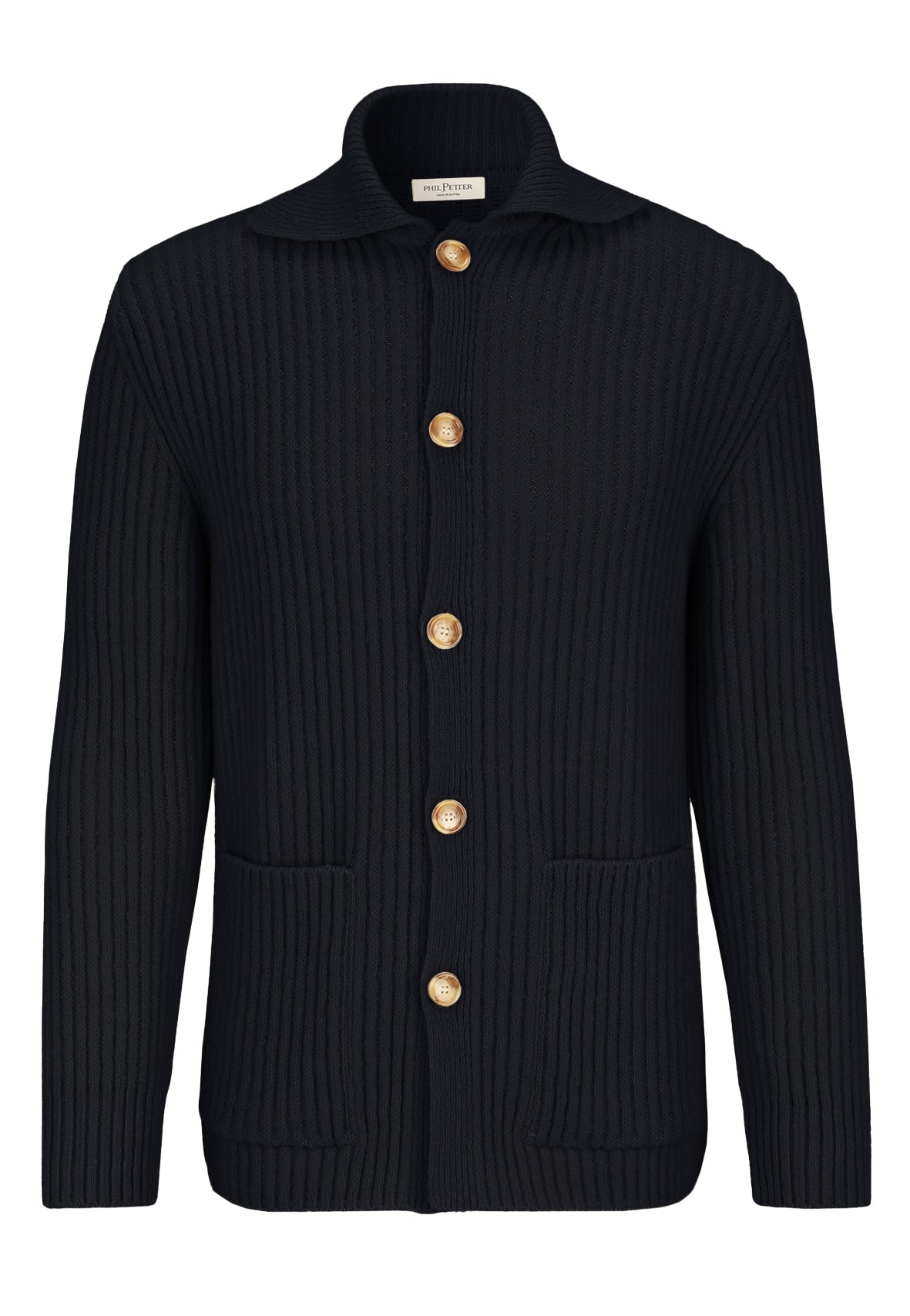 Overshirt aus leichtem Merino-Bouclé-Garn in Rippenstruktur, relaxed fit