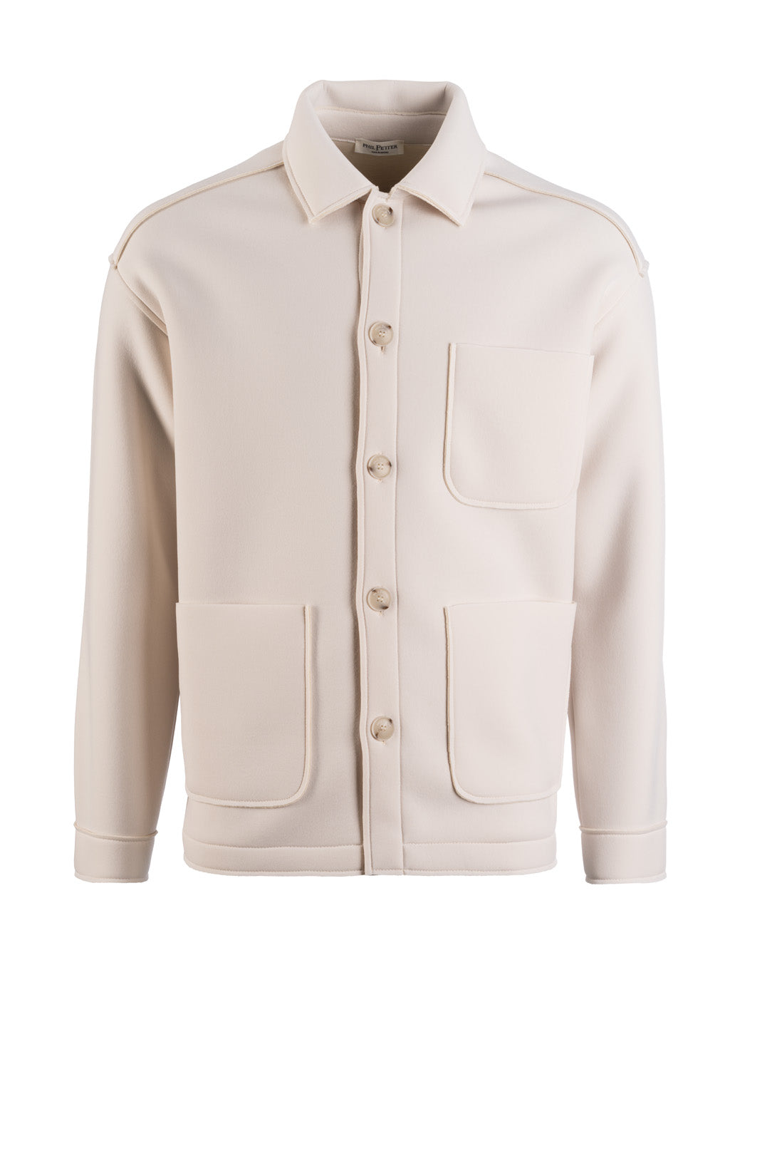 Overshirt aus gebondetem Stretch-Jersey, innen weiche Viskose, Relaxed Fit