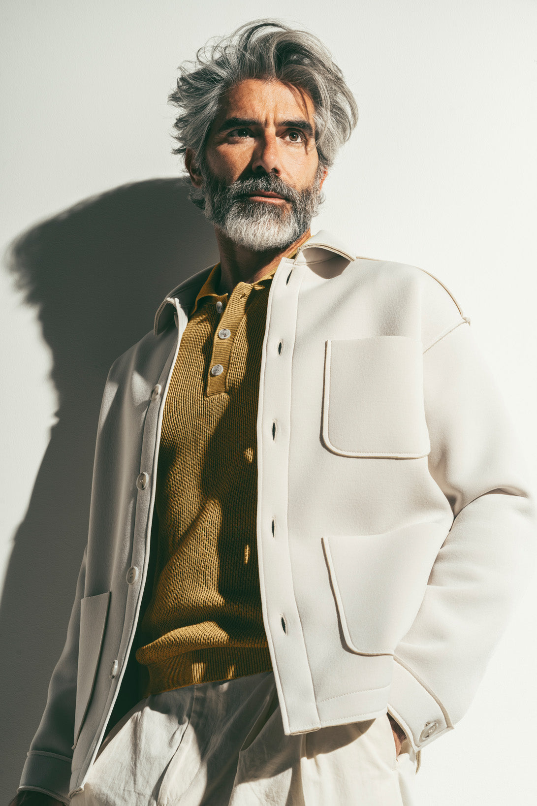 Overshirt aus gebondetem Stretch-Jersey, innen weiche Viskose, Relaxed Fit