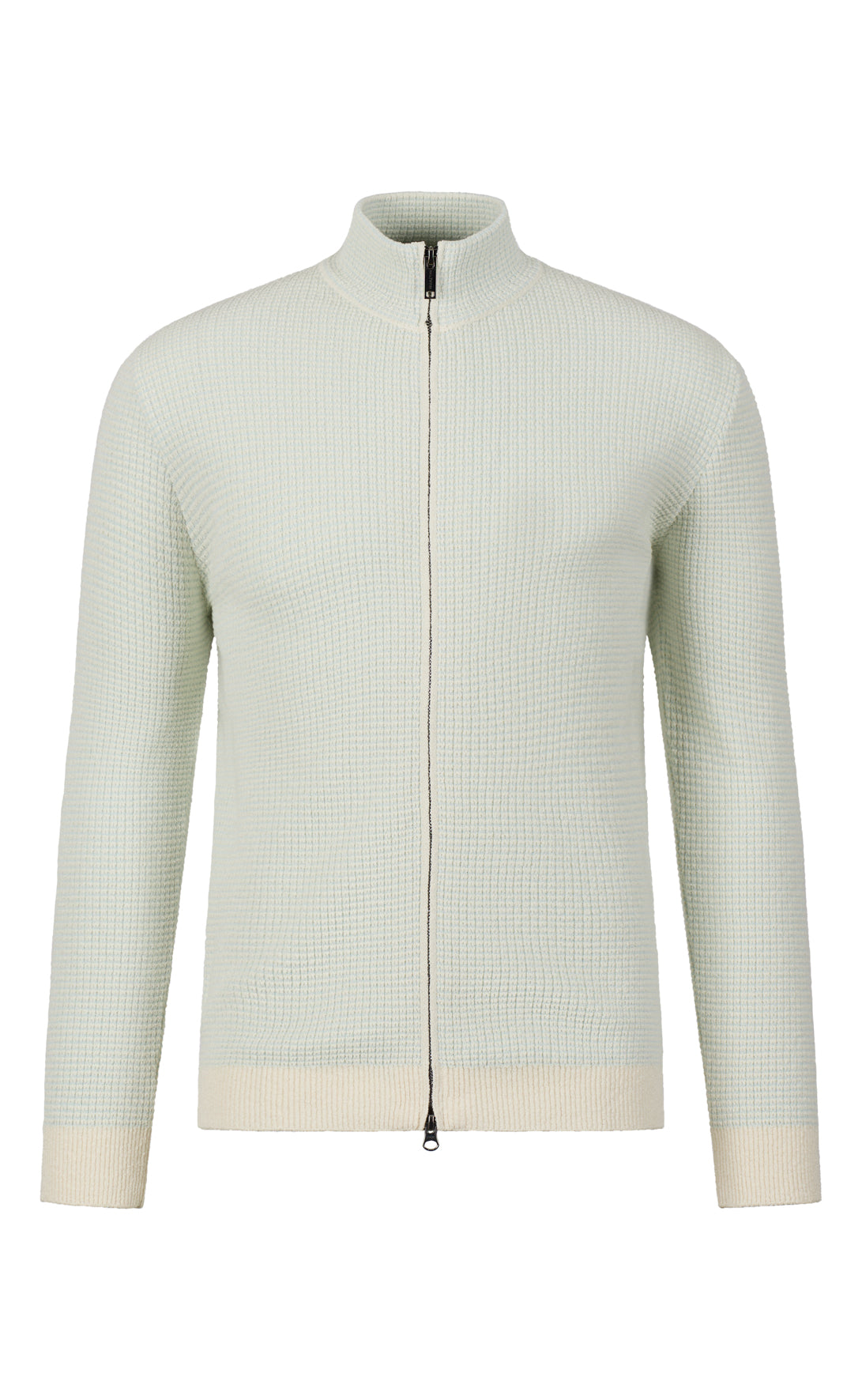 Zippjacke aus Baumwolle-Bouclé und kühlender Baumwolle