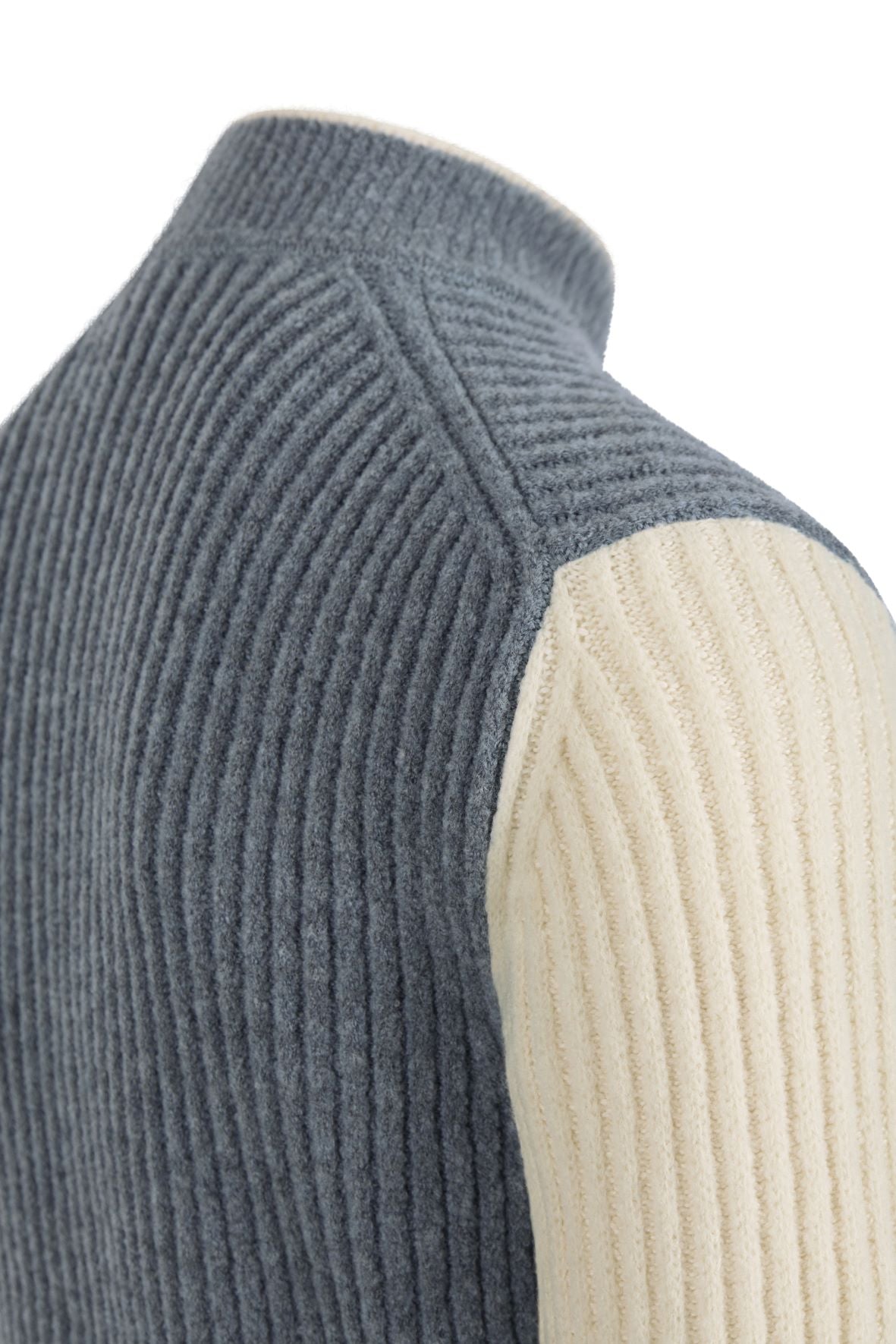 Collegejacke aus leichtem Merino-Bouclé-Garn in Rippenstruktur, relaxed fit