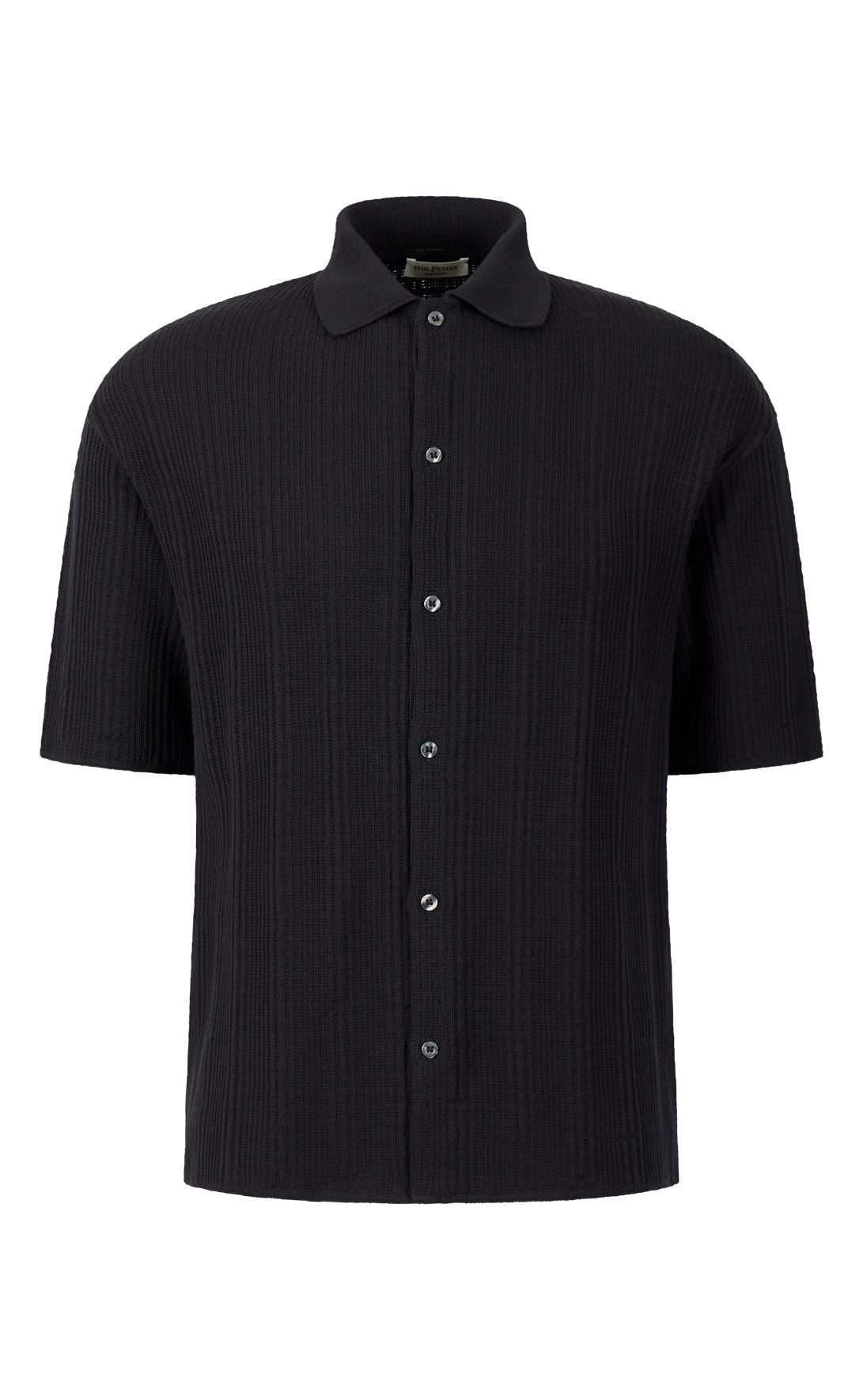 Kurzarm-Hemd aus feinster Baumwolle, Seersucker-Strick, Relaxed Fit