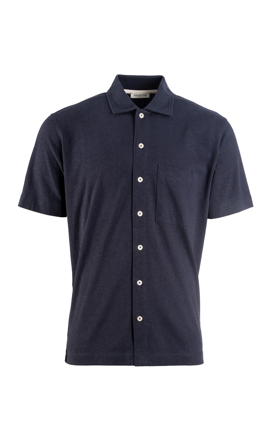 Kurzarm-Hemd aus kühlender Baumwoll-Leinen Mischung, legere Passform