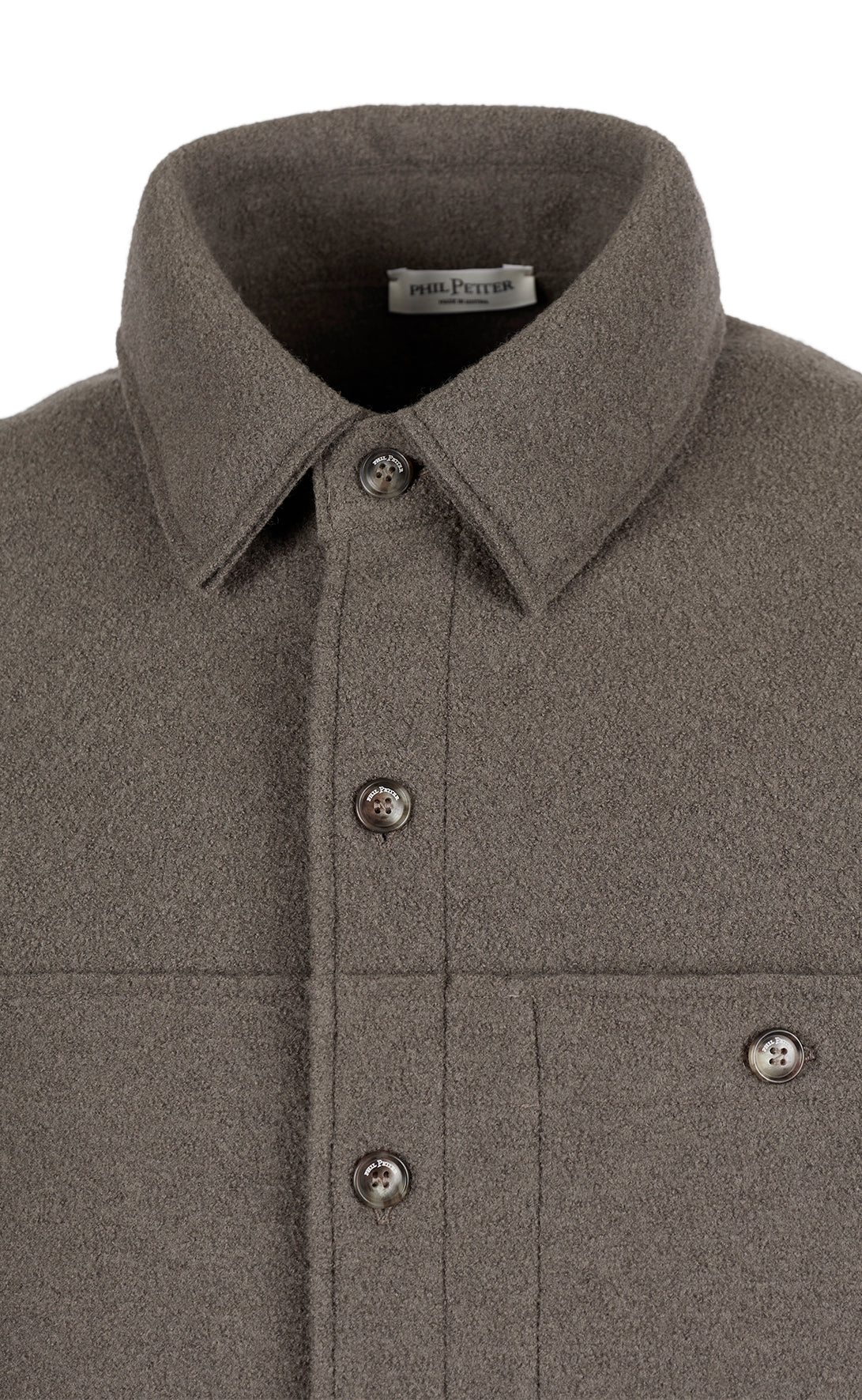 Outdoor-Overshirt aus reinem Merino-Wollwalk, relaxed fit
