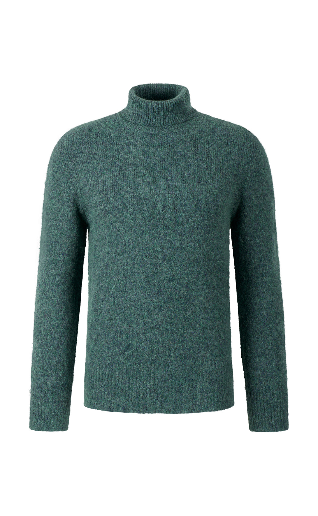 Seamless gestrickter Rollkragen-Pullover aus supersoftem Tweedgarn, relaxed fit