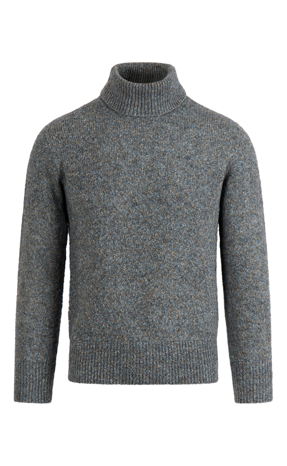 Seamless gestrickter Rollkragen-Pullover aus supersoftem Tweedgarn, relaxed fit