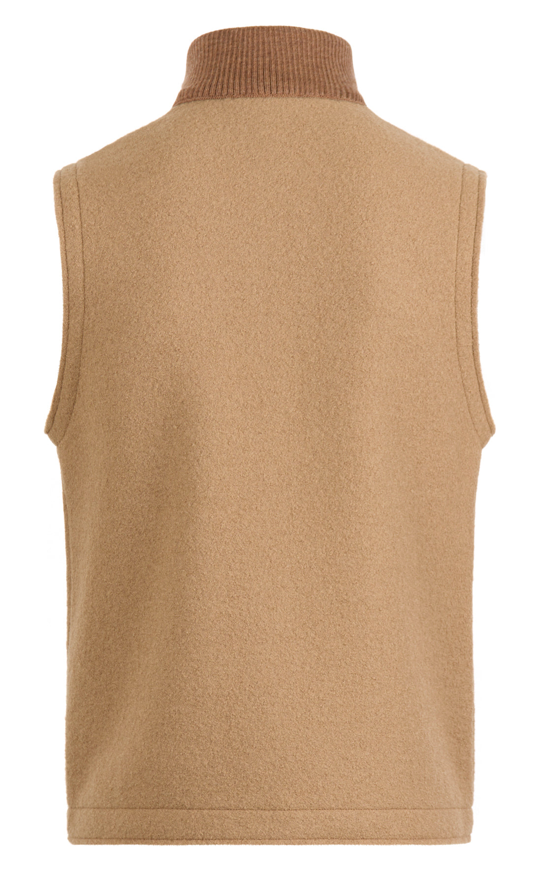 Zippgilet aus 100% gewalkter Merinowolle, relaxed fit