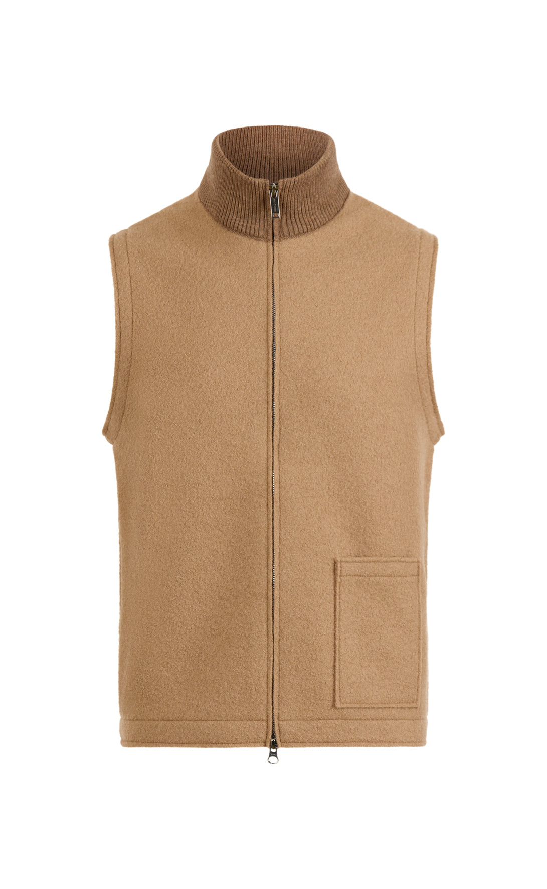 Zippgilet aus 100% gewalkter Merinowolle, relaxed fit