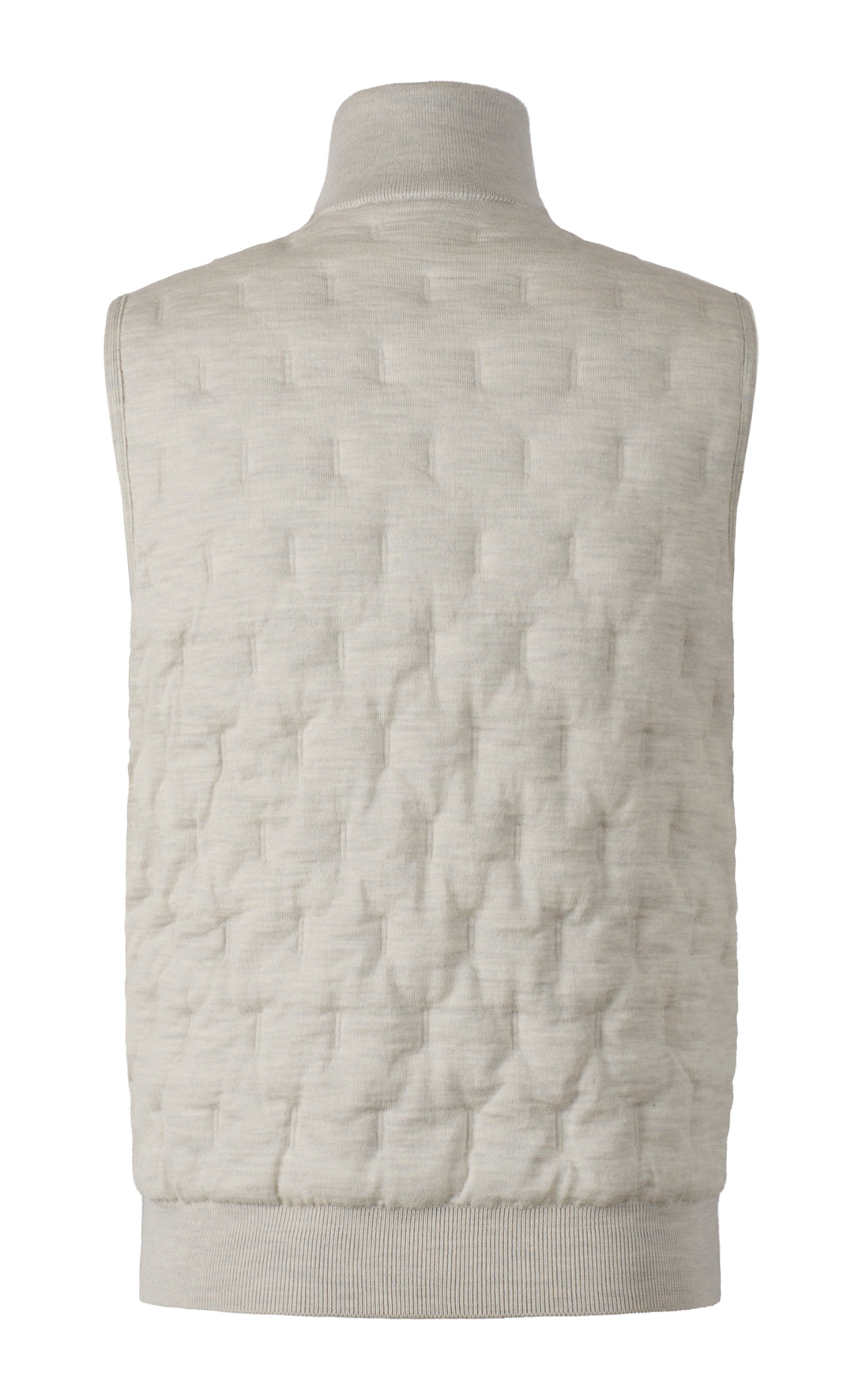Innovative Zippgilet in Steppoptik aus feinster Merinowolle, relaxed fit