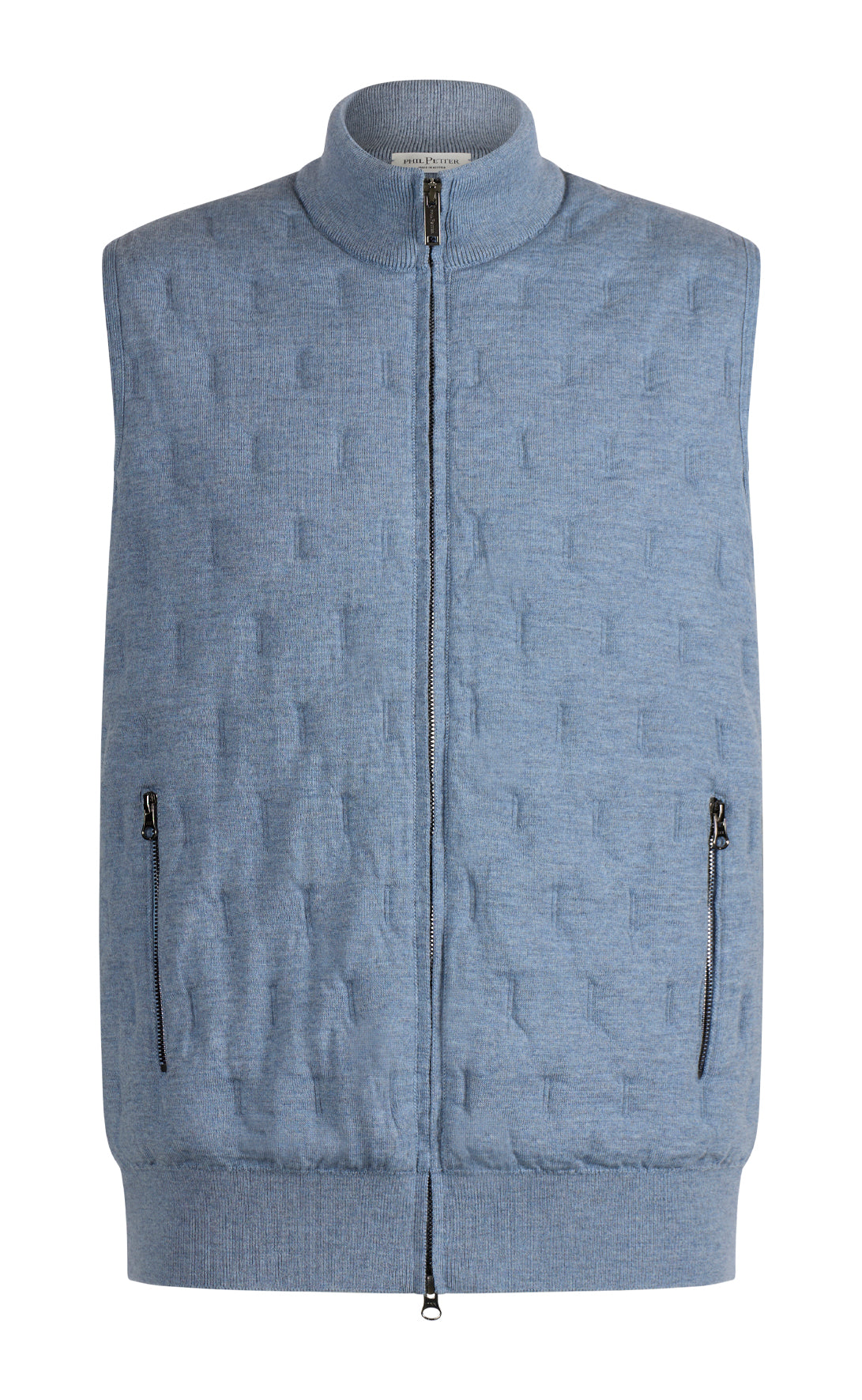 Innovative Zippgilet in Steppoptik aus feinster Merinowolle, relaxed fit