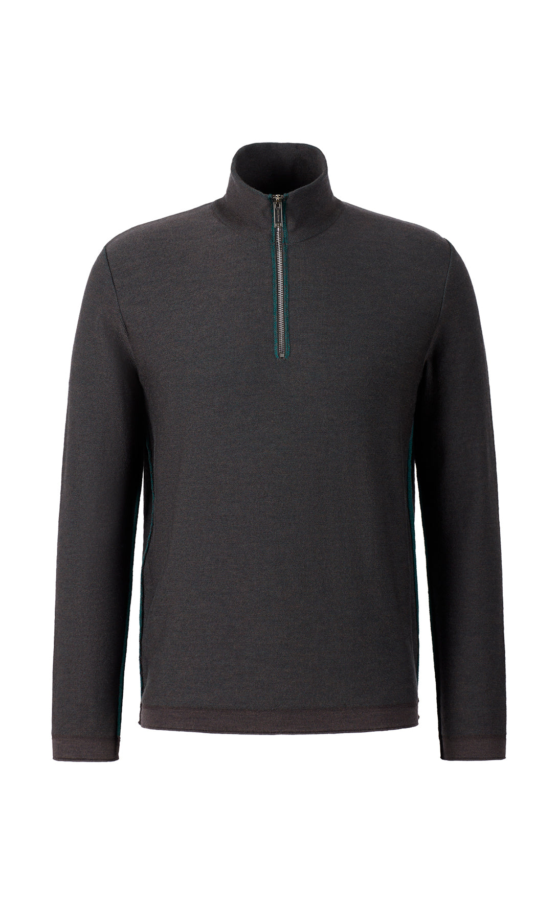 Leichter Doubleface-Zipptroyer: außen Merino-, innen Baumwolle, relxed fit