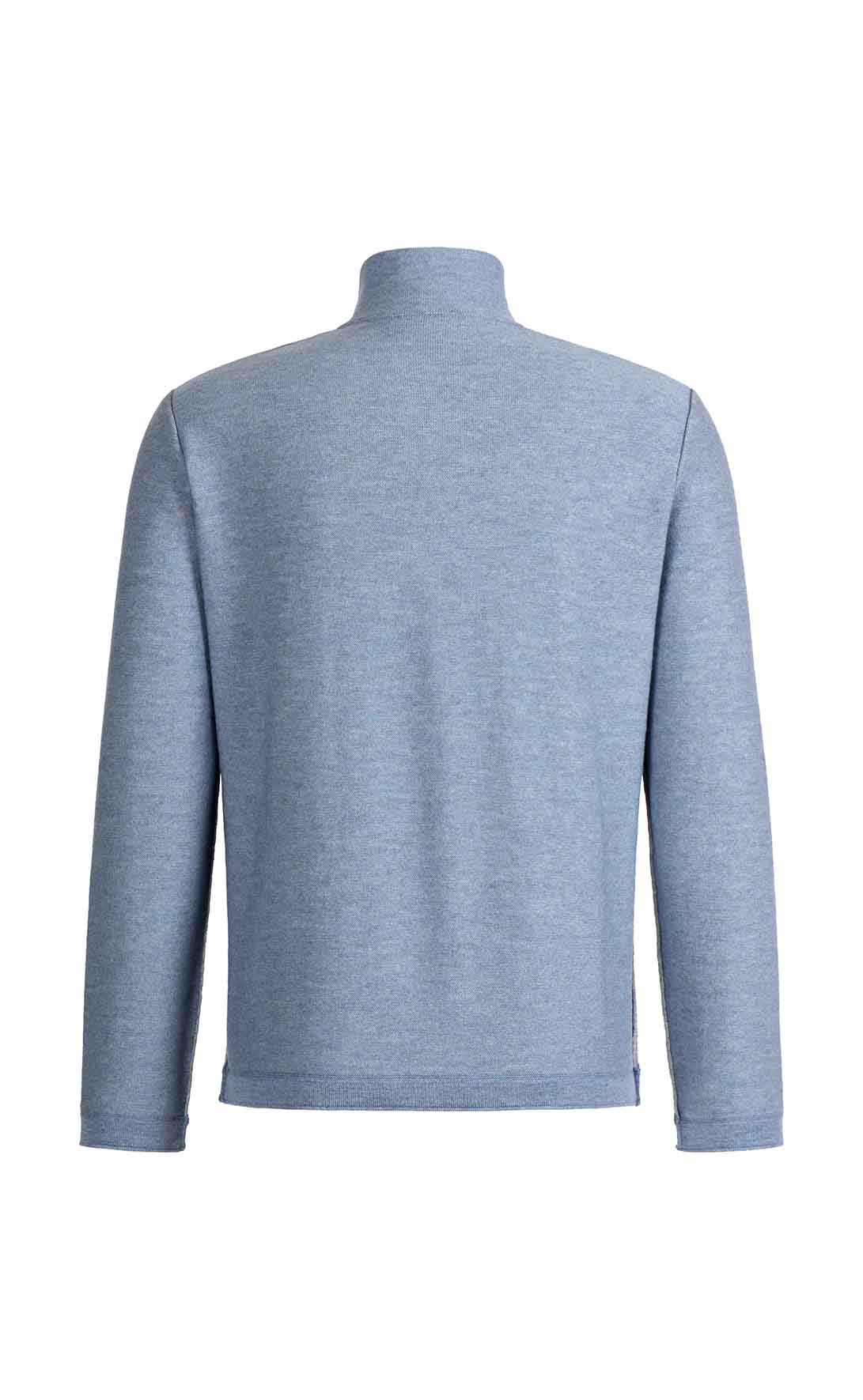 Leichter Doubleface-Zipptroyer: außen Merino-, innen Baumwolle, relxed fit