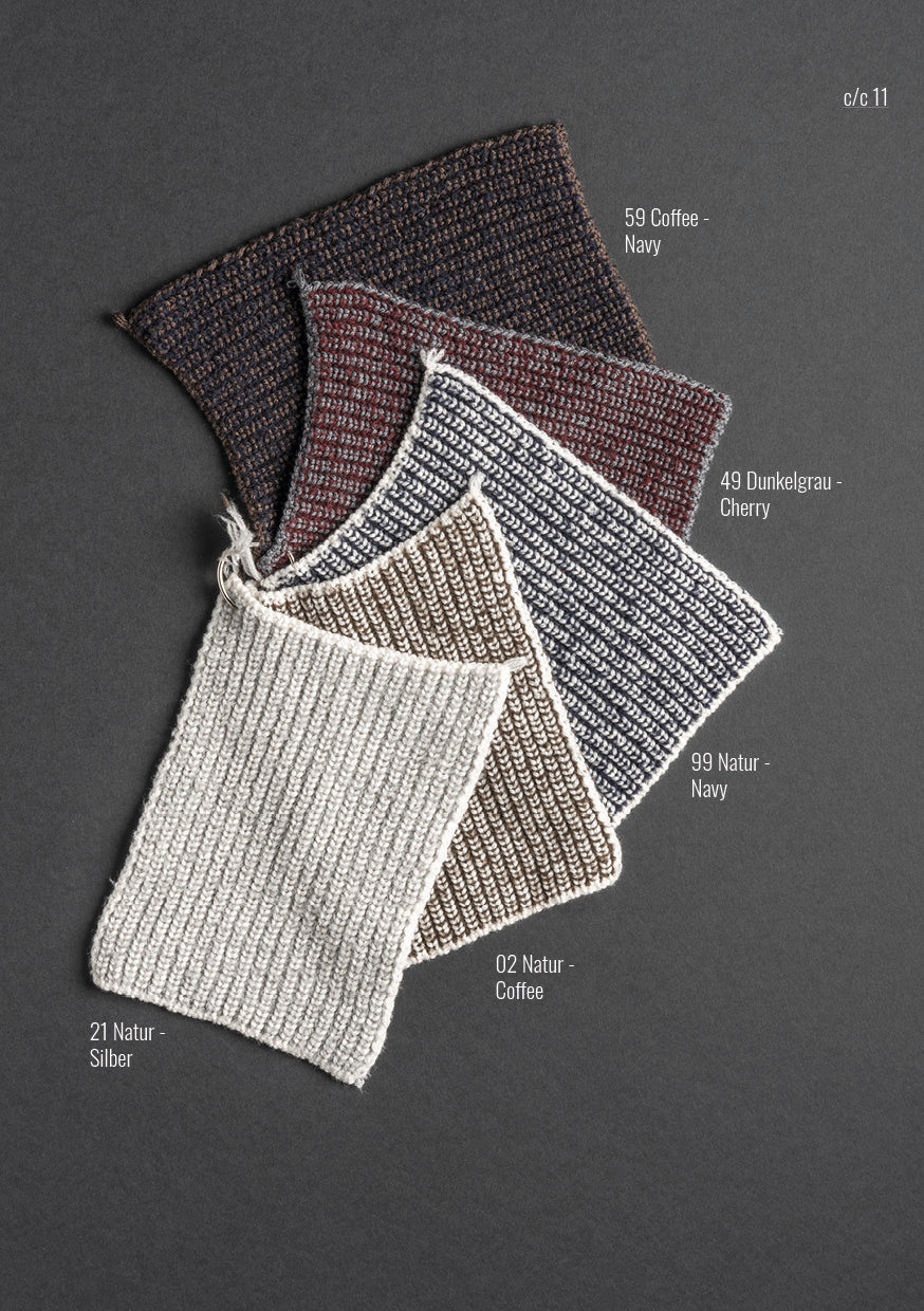 Schal aus zweifärbiger Merinorippe