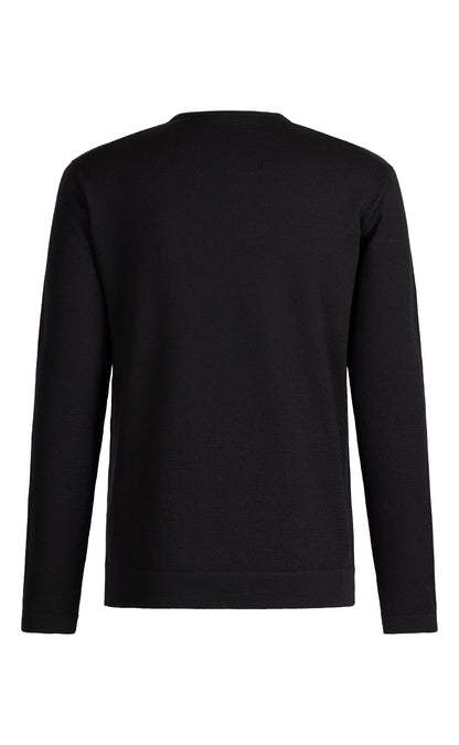 V-Pullover aus Merinowolle mit funktionalem Stretchanteil
