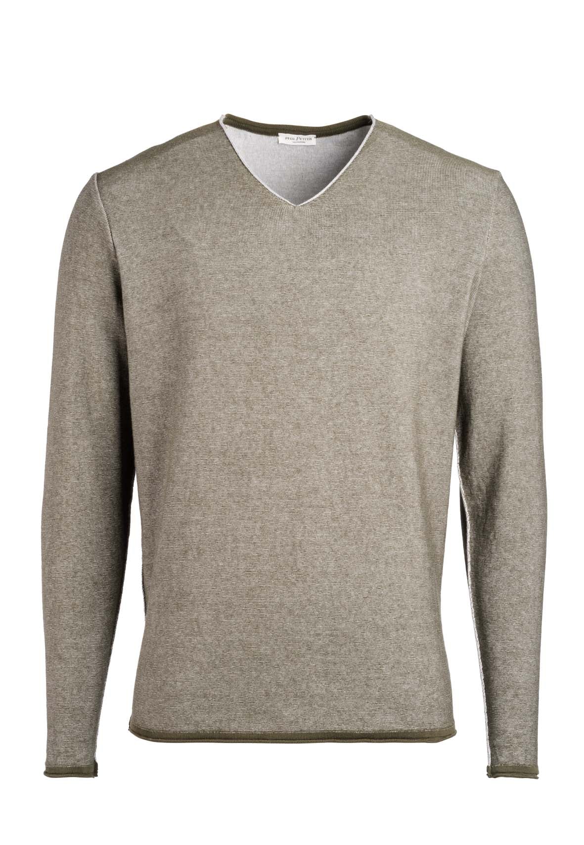 Supersofter V-Pullover aus feinster Baumwolle, Doubleface, Relaxed Fit