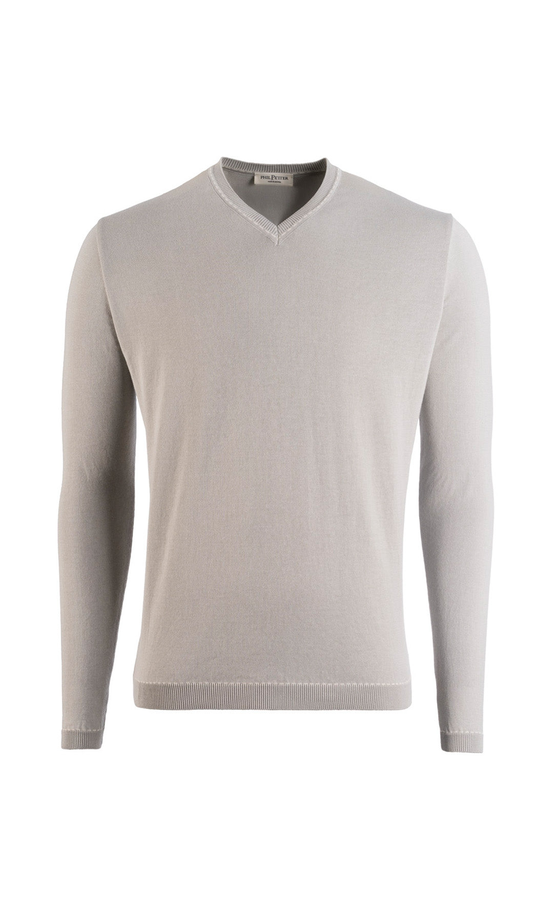 V-Pullover aus feinster Baumwolle, Relaxed Fit
