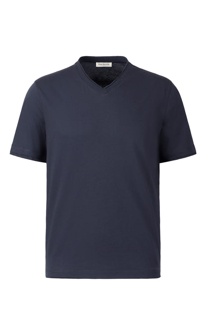 V-Shirt aus feinstem Pima Baumwoll-Jersey, regular fit