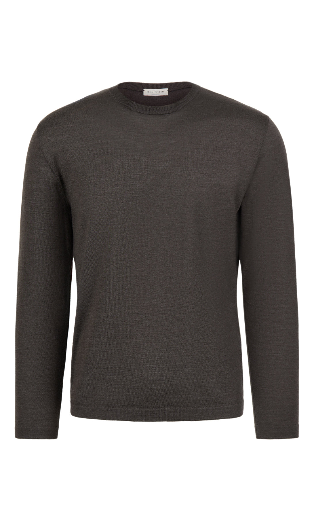 Rundhalspullover aus extrafeiner Merino-Seide, Regular Fit