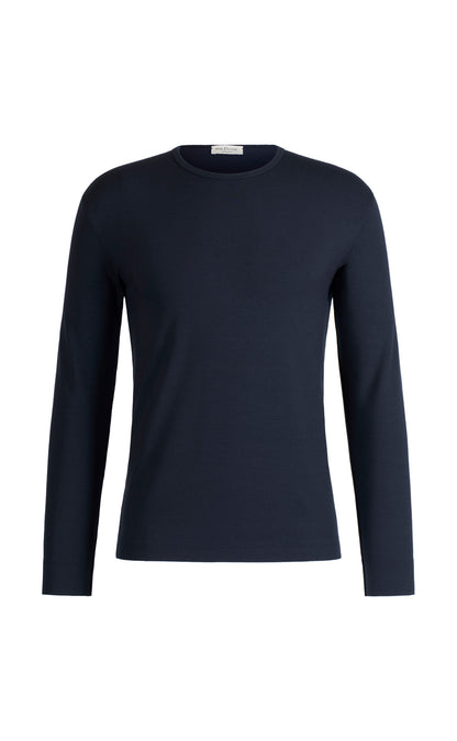 Rundhals-Shirt aus Premium Jersey, langarm, Regular Fit