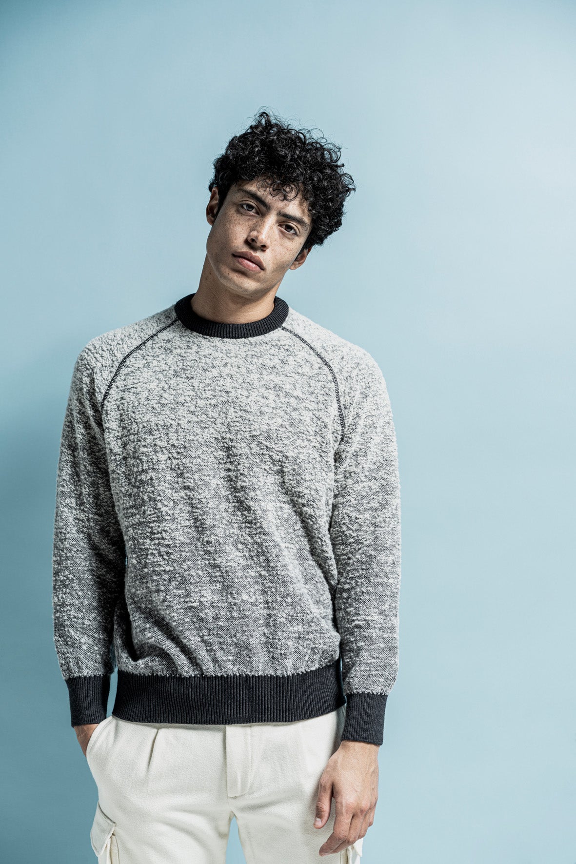 Pullover aus Merino-Bouclé