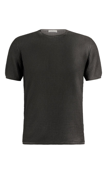 Unikat: nahtloses T-Shirt in 3D-Strick aus feinster Baumwolle, Relaxed Fit