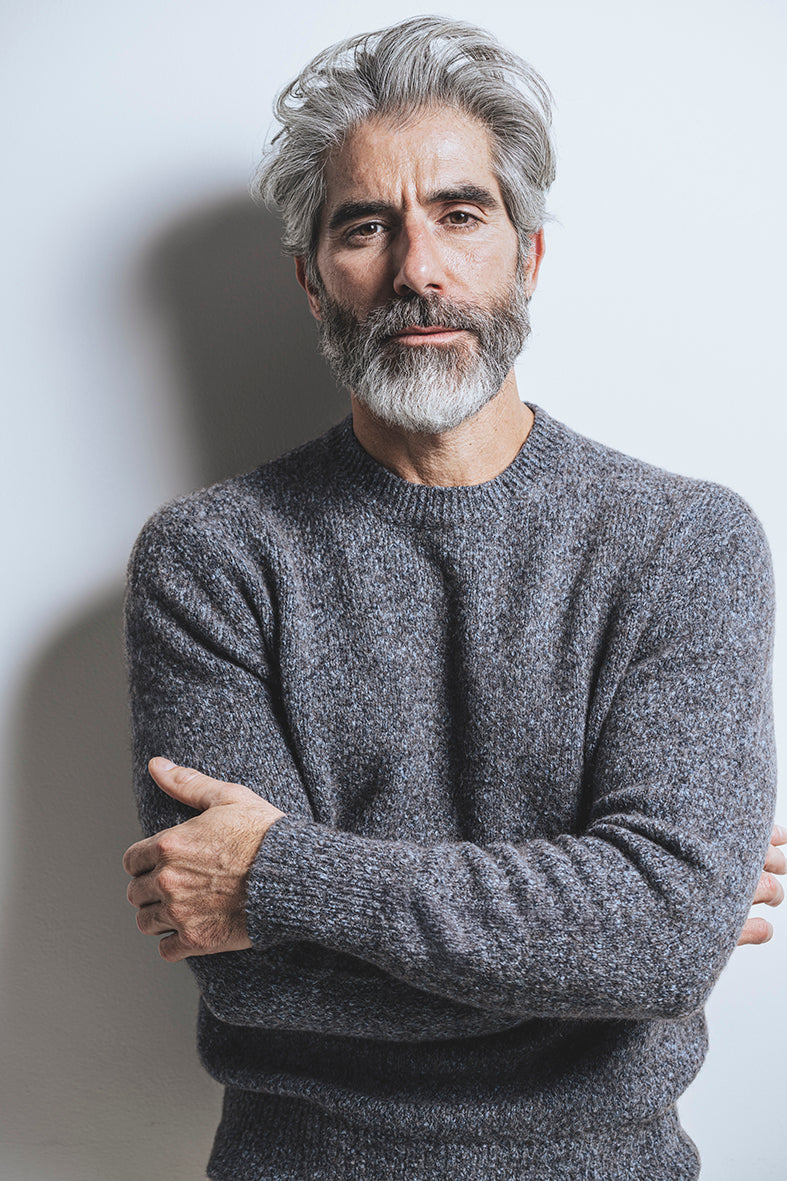 Supersofter Rundhalspullover in Tweedoptik, relaxed fit