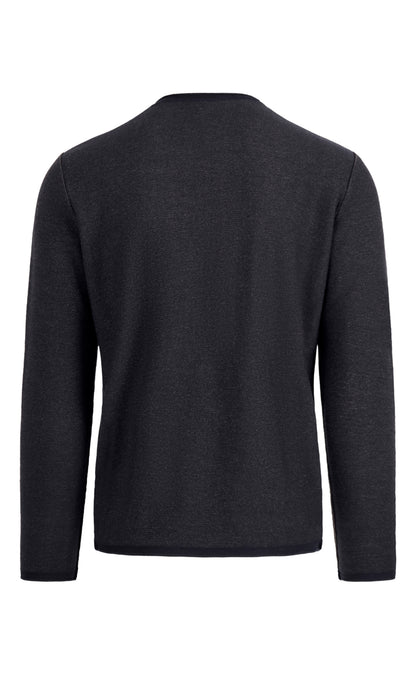 Supersofter Doubleface-Pullover: außen Merino, innen Baumwolle, relaxed fit