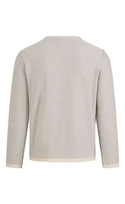 Supersofter Doubleface-Pullover: außen Merino, innen Baumwolle, relaxed fit