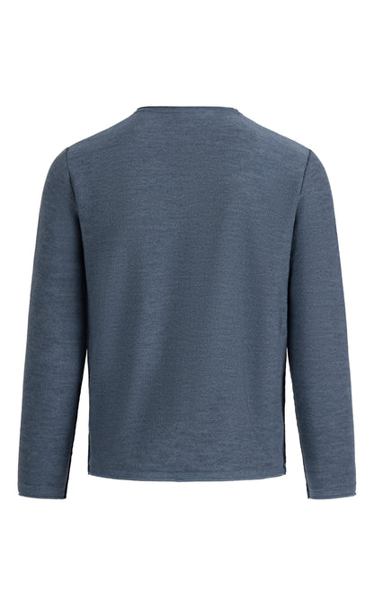Supersofter Doubleface-Pullover: außen Merino, innen Baumwolle, relaxed fit