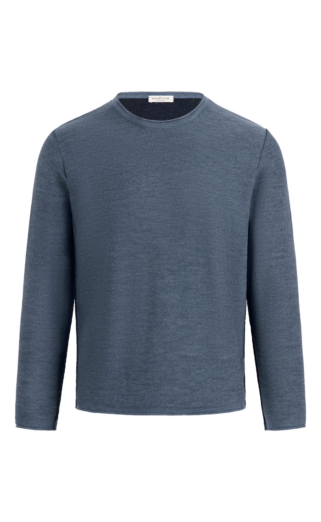 Supersofter Doubleface-Pullover: außen Merino, innen Baumwolle, relaxed fit