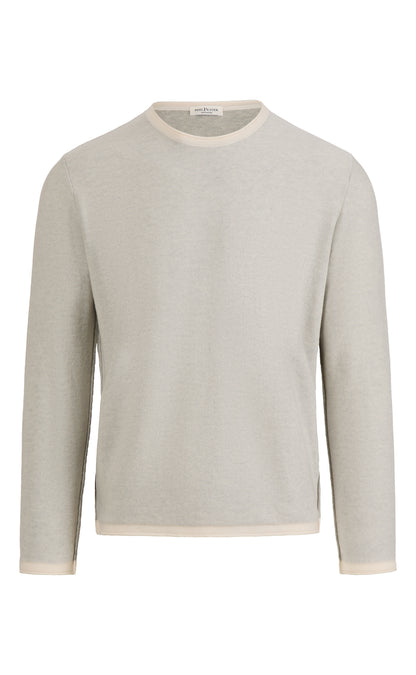 Supersofter Doubleface-Pullover: außen Merino, innen Baumwolle, relaxed fit