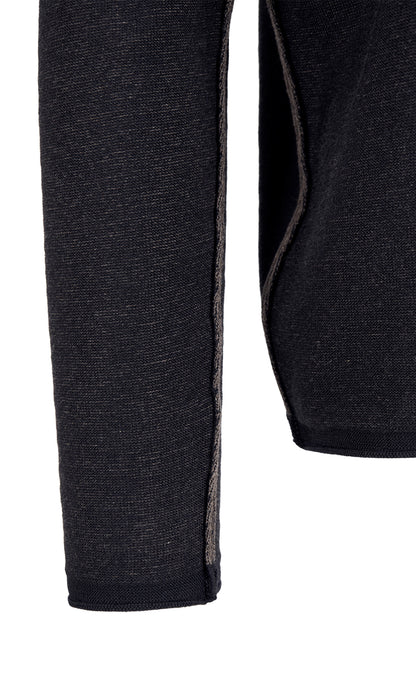 Supersofter Doubleface-Pullover: außen Merino, innen Baumwolle, relaxed fit