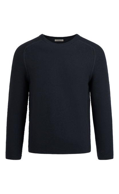 Nahtlos gestrickter Pullover mit Reiskornstruktur aus 100% Merinowolle, regular fit