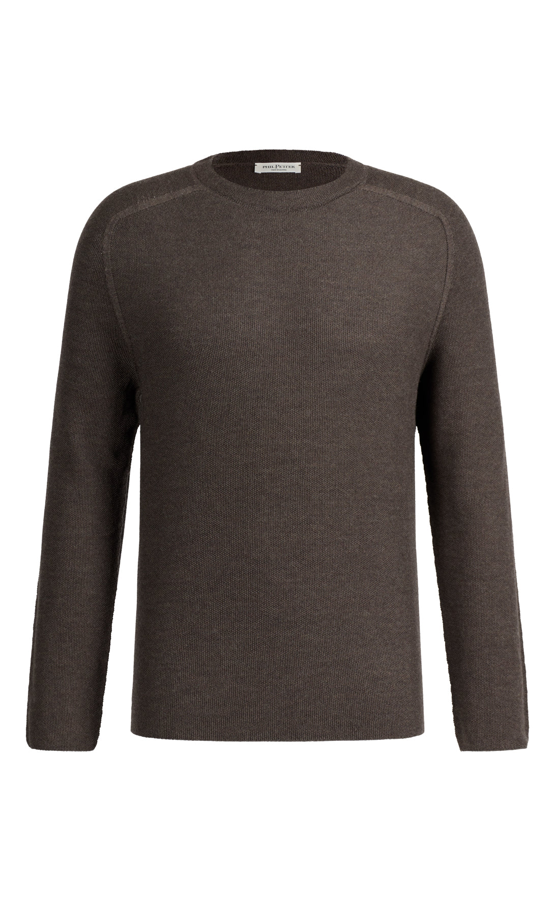 Nahtlos gestrickter Pullover mit Reiskornstruktur aus 100% Merinowolle, regular fit