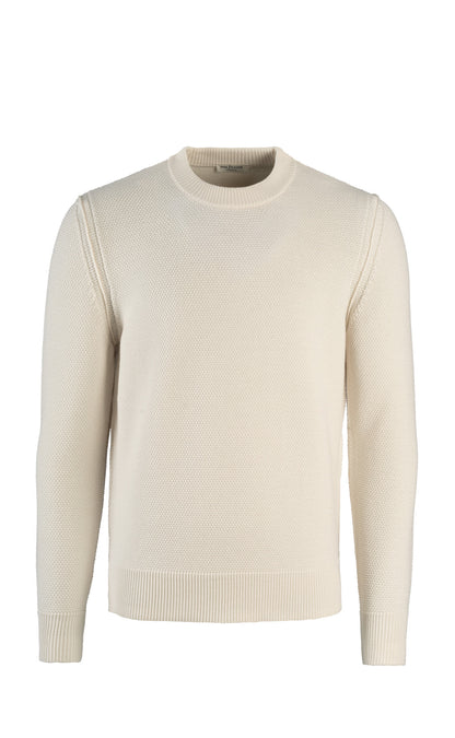 Pullover aus 100% Merino in Reiskorn-Strickoptik, relaxed fit