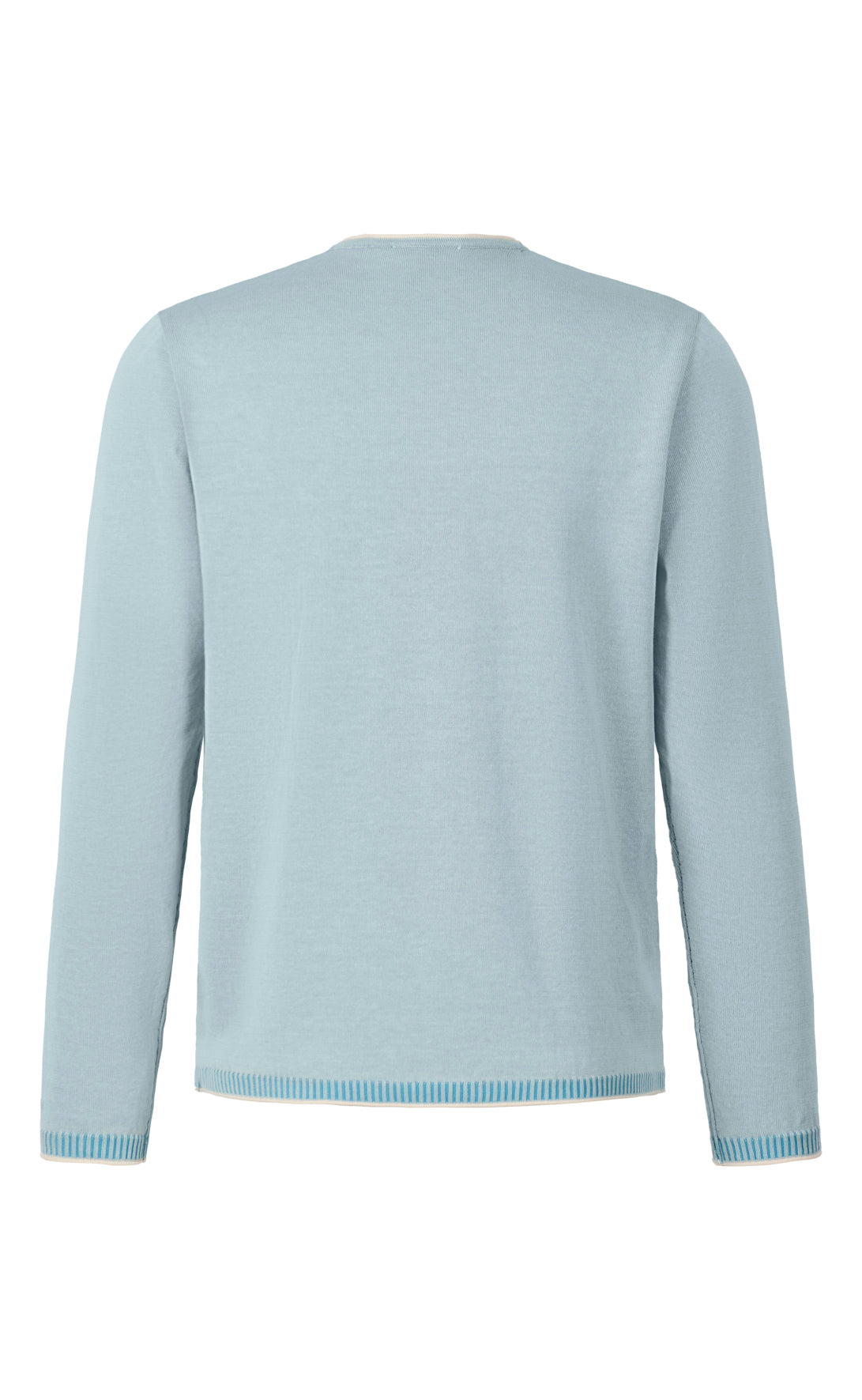 Supersofter, plattierter Rundhalspullover aus feinster Baumwolle, Relaxed Fit