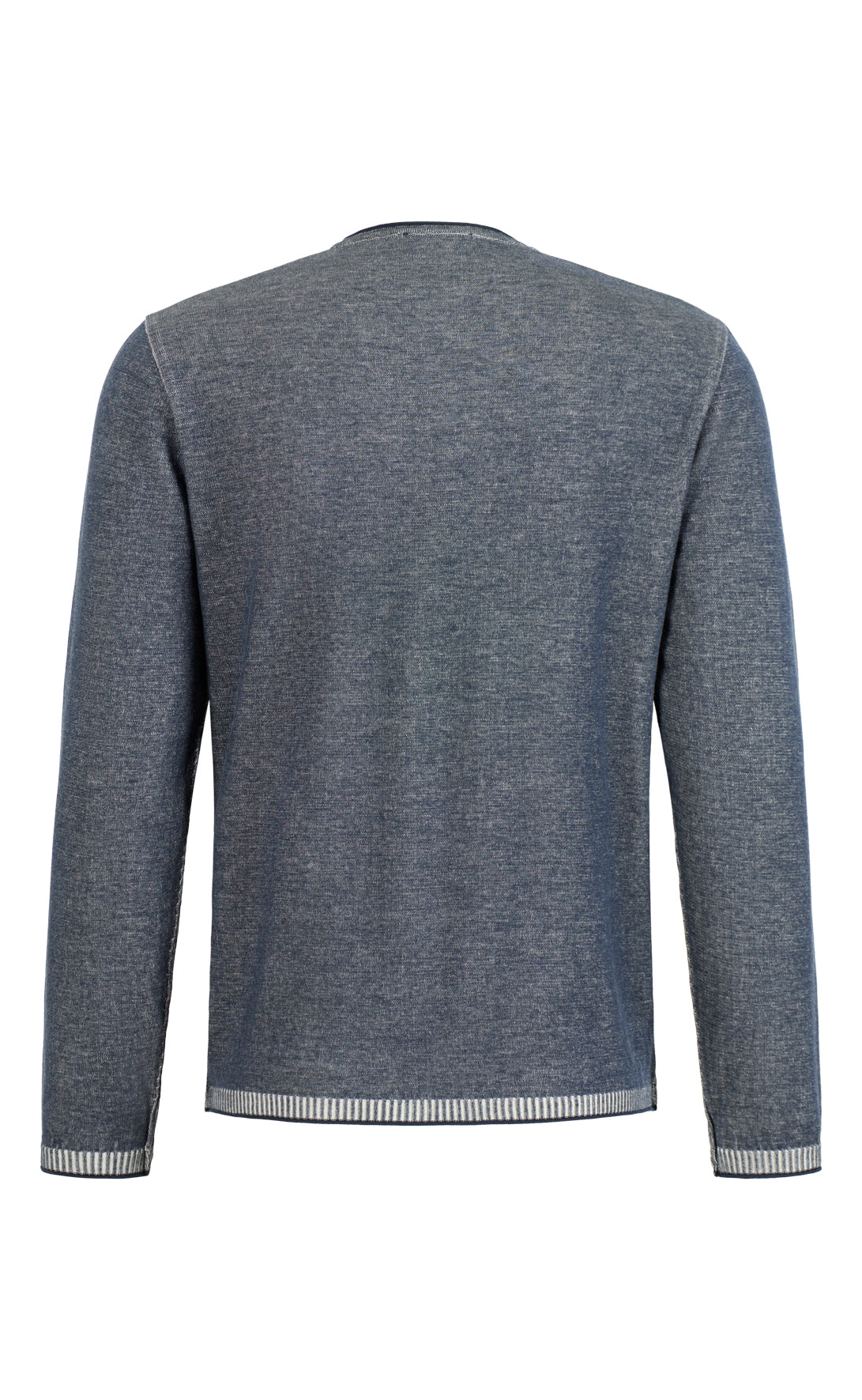 Supersofter, plattierter Rundhalspullover aus feinster Baumwolle, Relaxed Fit