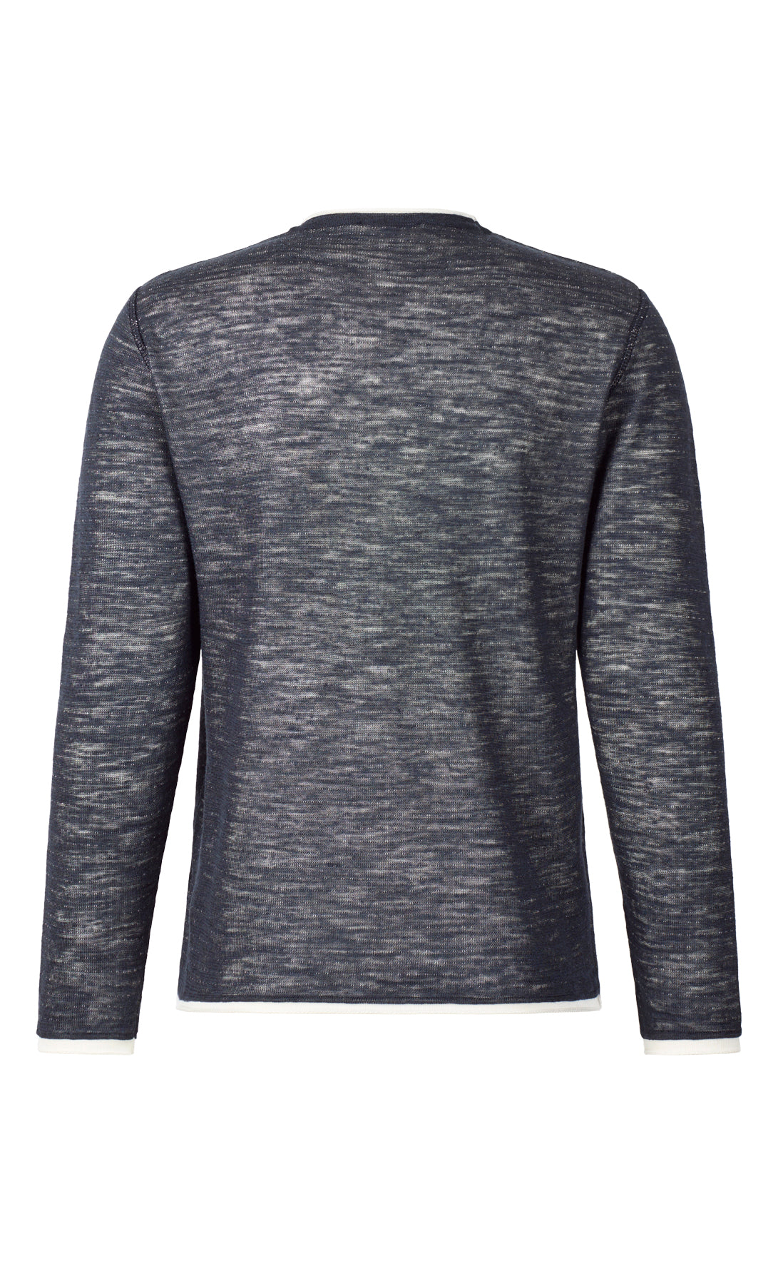 Rundhalspullover aus Leinen-Doubleface, relaxed fit